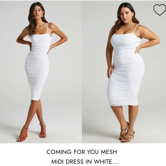 White, bodycon midi dress - Picture 1 of 2